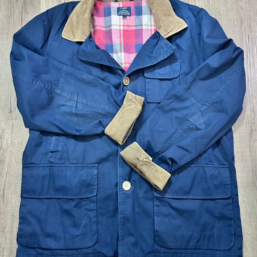 J.Crew Barn Jacket Blue Corduroy-Collar unisex  size XL